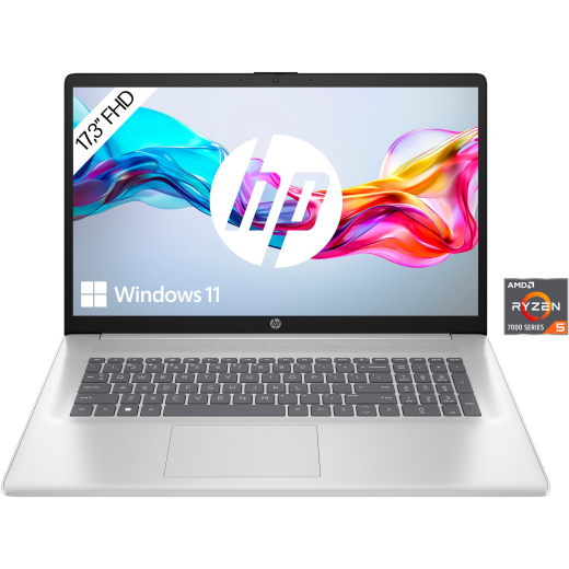 HP 17-cp0148ng, Natural Silver, Ryzen 5 5500U, 16GB RAM, 512GB SSD