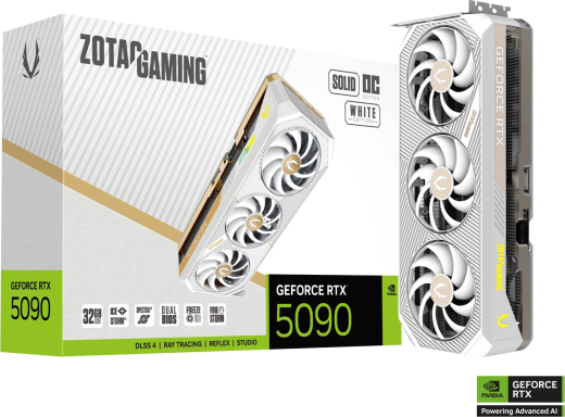 Zotac Gaming GeForce RTX 5090 Solid OC White Edition, 32GB GDDR7, HDMI, 3x DP