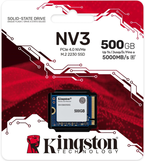 Kingston NV3 NVMe PCIe 4.0 SSD 500GB, M.2 2230 / M-Key / PCIe 4.0 x4